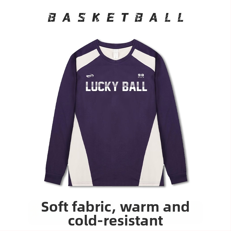 Dlhé rukávy basketbalový tréningový dres – priedušný, rýchloschnúci, 100% polyester, okrúhly výstrih, unisex