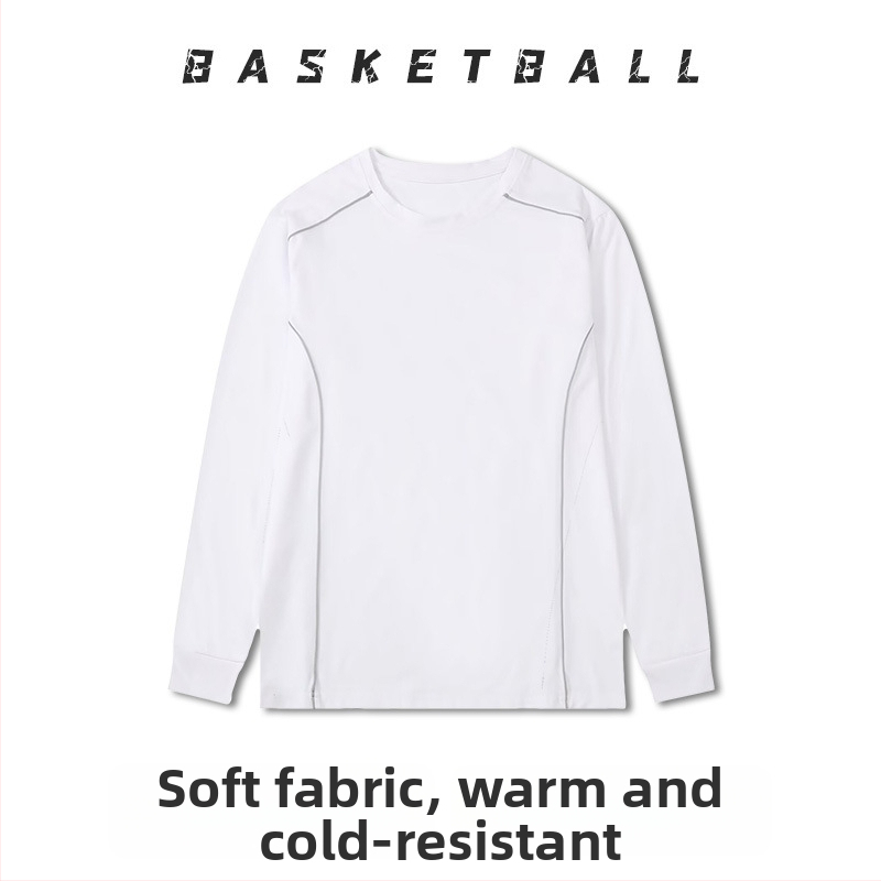 Dlhé rukávy basketbalový tréningový dres – priedušný, rýchloschnúci, 100% polyester, okrúhly výstrih, unisex