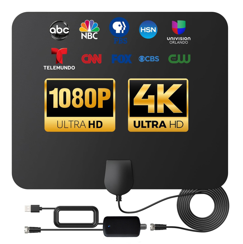 Beltéri HDTV antenna, vékonyfilmes négyszögletes dizájn, nagyfelbontású vétel; OEM márka, licencelt magáncímke.