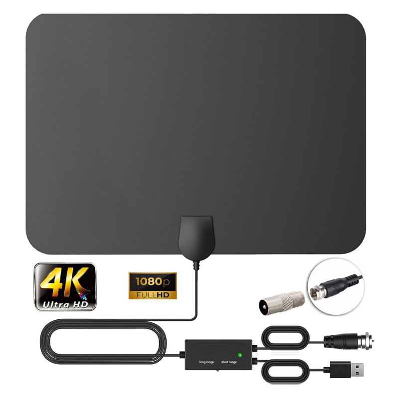 Beltéri HDTV antenna, vékonyfilmes négyszögletes dizájn, nagyfelbontású vétel; OEM márka, licencelt magáncímke.