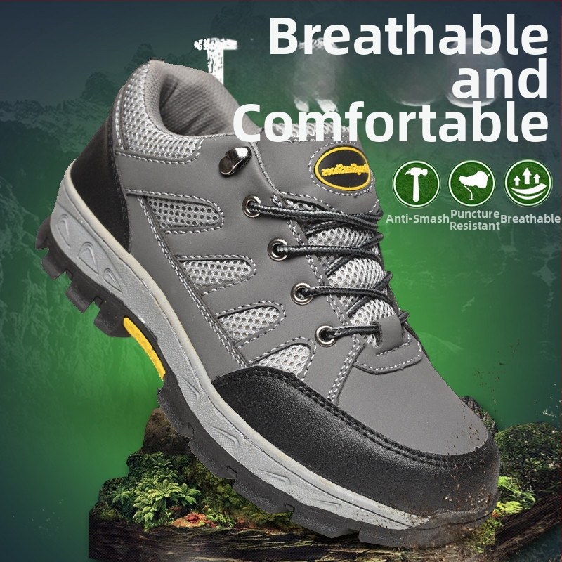 Защитни работни обувки със защита при пробив, модел 8189, нисък горен край, дишащ текстилен материал