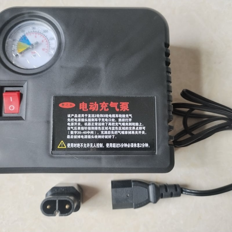 Портативна двуцилиндрова електрическа помпа за гуми за мотоциклети с цифров дисплей 48V/60V/72V