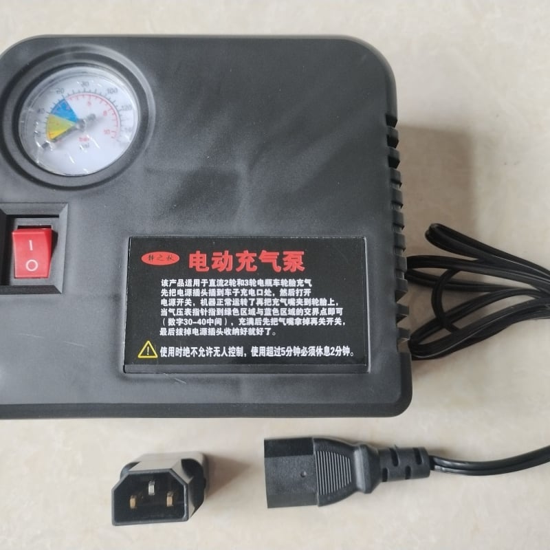 Портативна двуцилиндрова електрическа помпа за гуми за мотоциклети с цифров дисплей 48V/60V/72V