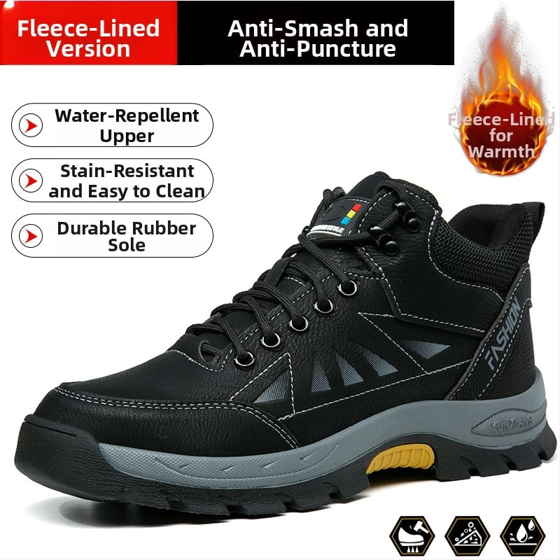 Работни обувки с висока горна част, подплата от флийс, защита от удари и пробив, изолация
