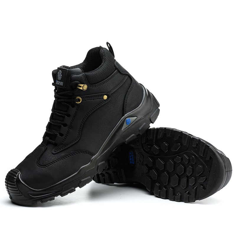 Зимни обувки за безопасност с подплата от флис, висок връх, микрофибърна кожа, стоманена защита на пръстите, анти-удар и анти-пробив