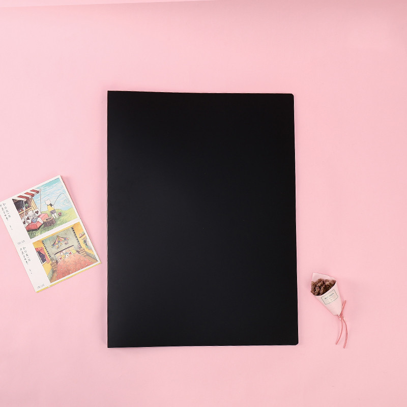 Művészeti portfólió – műanyag, A2 brosúra modell, 20–30 oldal, gerinc 5, anyagvastagság 100