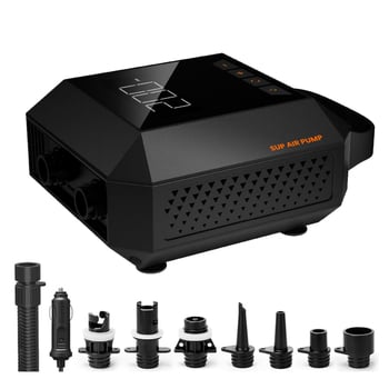 Електрическа помпа за SUP с до 20 PSI, интелигентно двустепенно надуване, двойен цилиндър, 72V, 120W, цифров дисплей