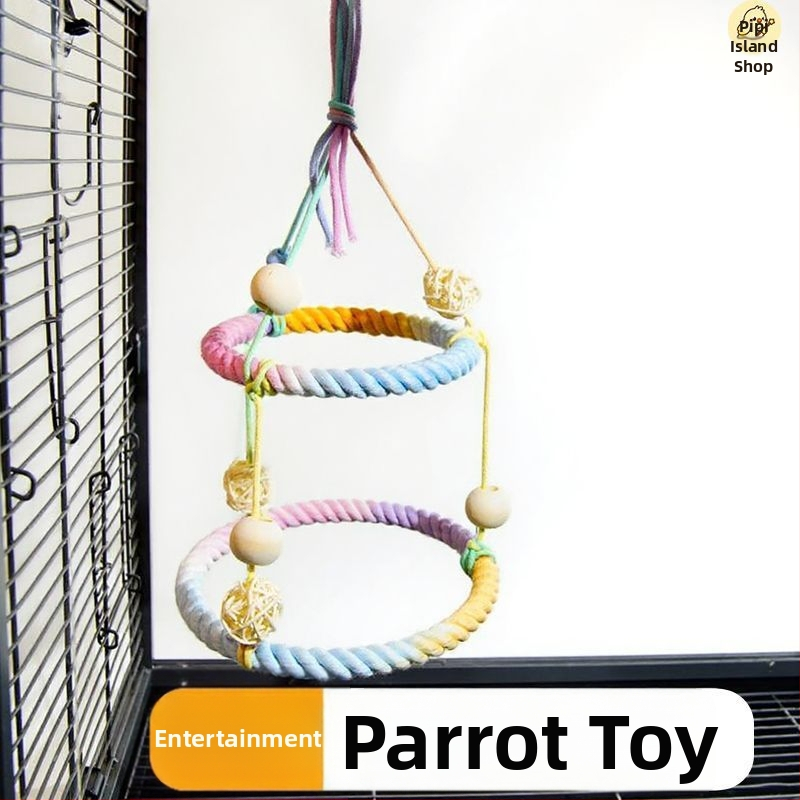 Papagáj bavlnené lano s otáčajúcou sa lezeckou oporou — pôvod: Shandong; vek: dospelý; importované: Nie; druh: vták