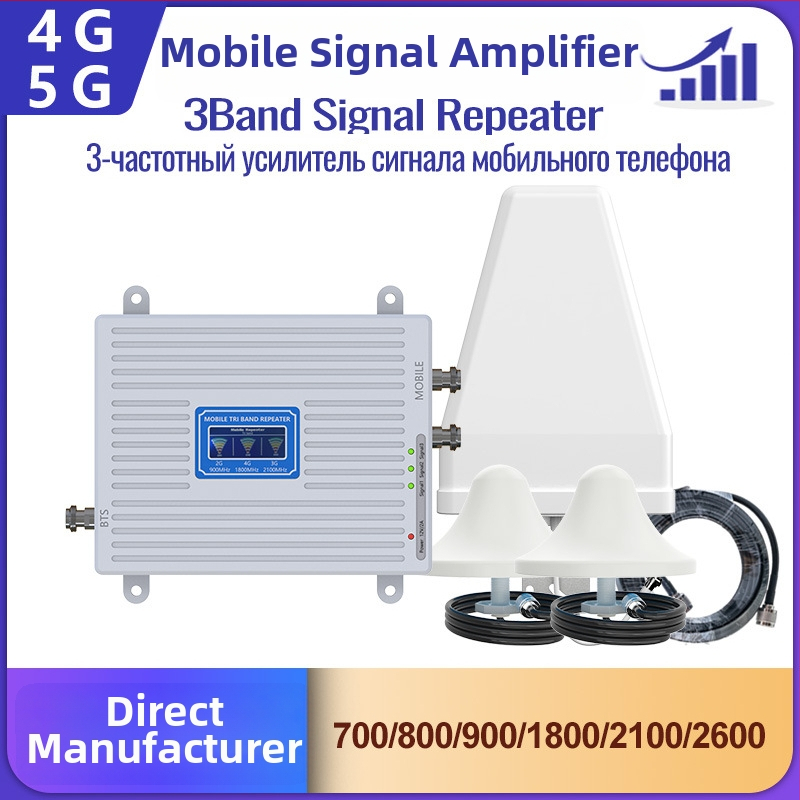 Mobilný zosilňovač signálu pre GSM/DCS/NR3/4G/5G – 800–2600 MHz, siete GSM/DCS/WCDMA/2G/3G/4G/5G, pokrytie 200–1000 ping, hmotnosť 1 kg, model gsm/3g/dcs