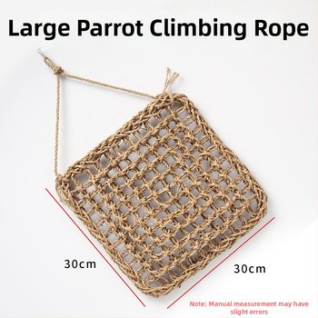 Hračky pre papagaja s lezeckou sieťou, príveskom na hryzanie a rebríkom – motív tigrej kože a pivónie pre dospelé vtáky