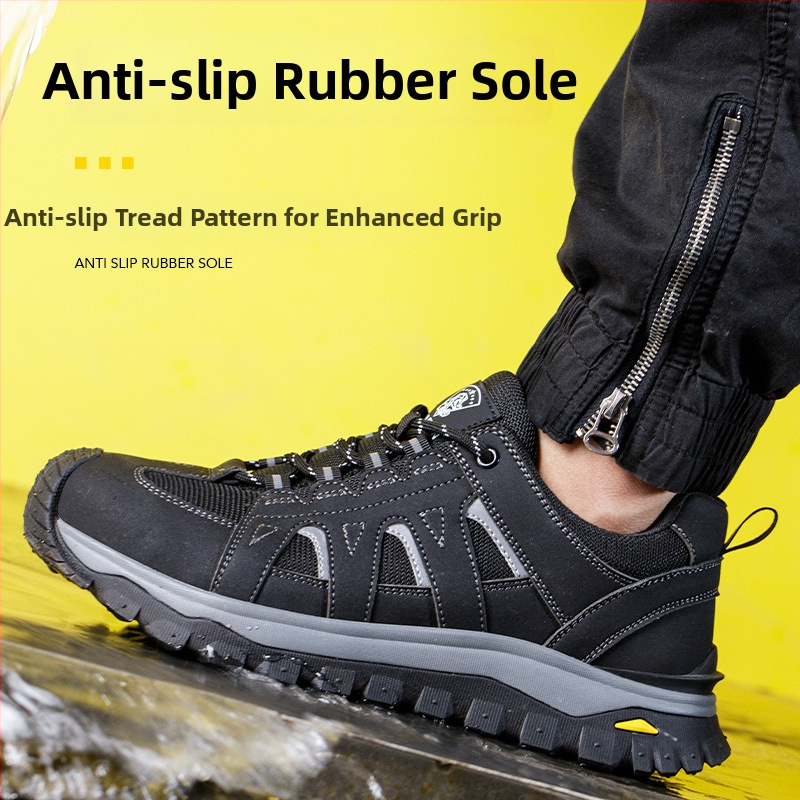 Обувки за безопасност със стоманено носче, дишаща летна горна част, издръжливи, антиударни и против пробив, за строителни обекти