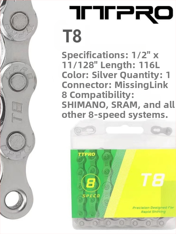 TTPRO reťaz na bicykel pre horské aj cestné bicykle, 8/9/10/11/12 rýchlosti, vysokouhlíková oceľ, 116 pitch