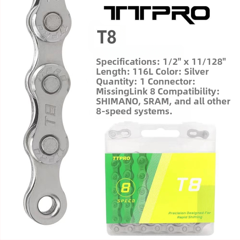TTPRO reťaz na bicykel pre horské aj cestné bicykle, 8/9/10/11/12 rýchlosti, vysokouhlíková oceľ, 116 pitch