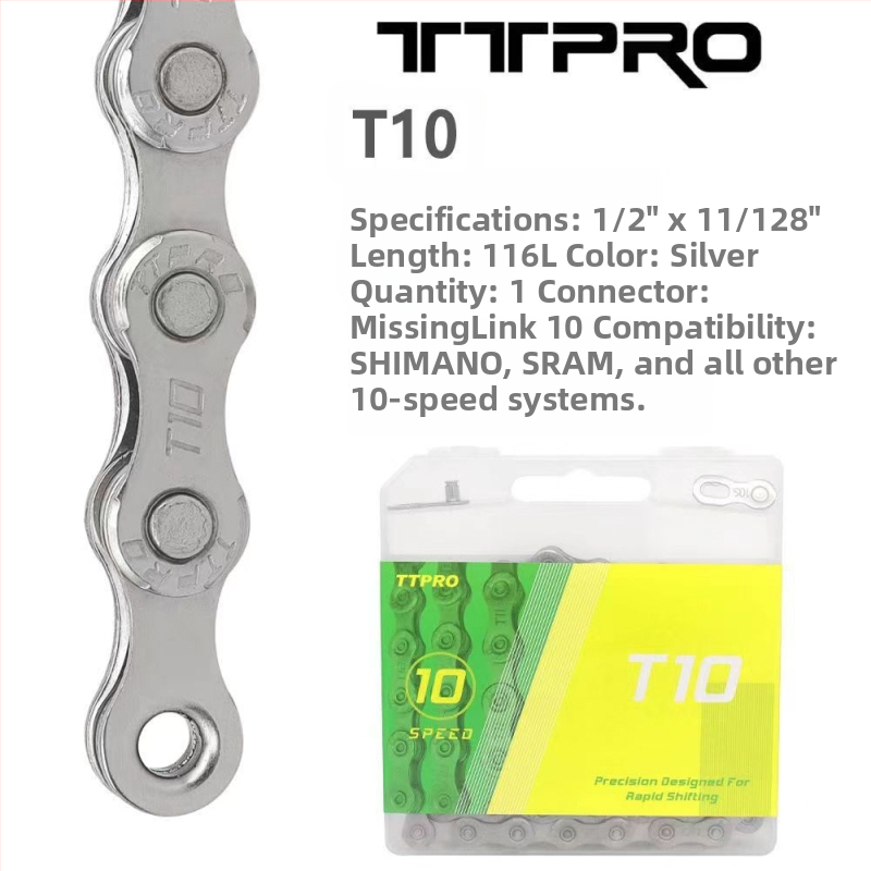 TTPRO reťaz na bicykel pre horské aj cestné bicykle, 8/9/10/11/12 rýchlosti, vysokouhlíková oceľ, 116 pitch