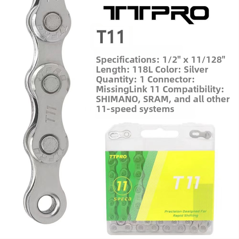 TTPRO reťaz na bicykel pre horské aj cestné bicykle, 8/9/10/11/12 rýchlosti, vysokouhlíková oceľ, 116 pitch