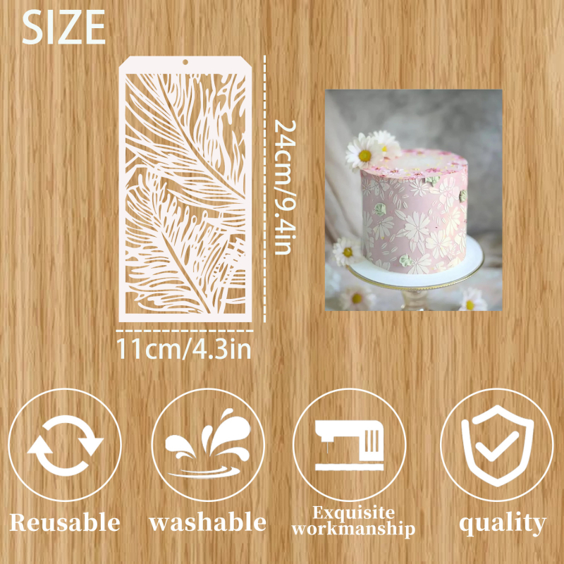 Молд за латe арт украса на торта – PET материал, DIY текстурен шаблон, лесно за почистване