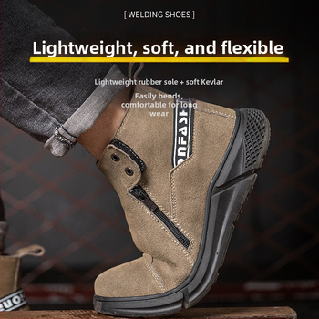 Lu Quan ochranné topánky: proti nárazu a prepichnutiu, ochrana proti perforácii, koža s fleecovou podšívkou