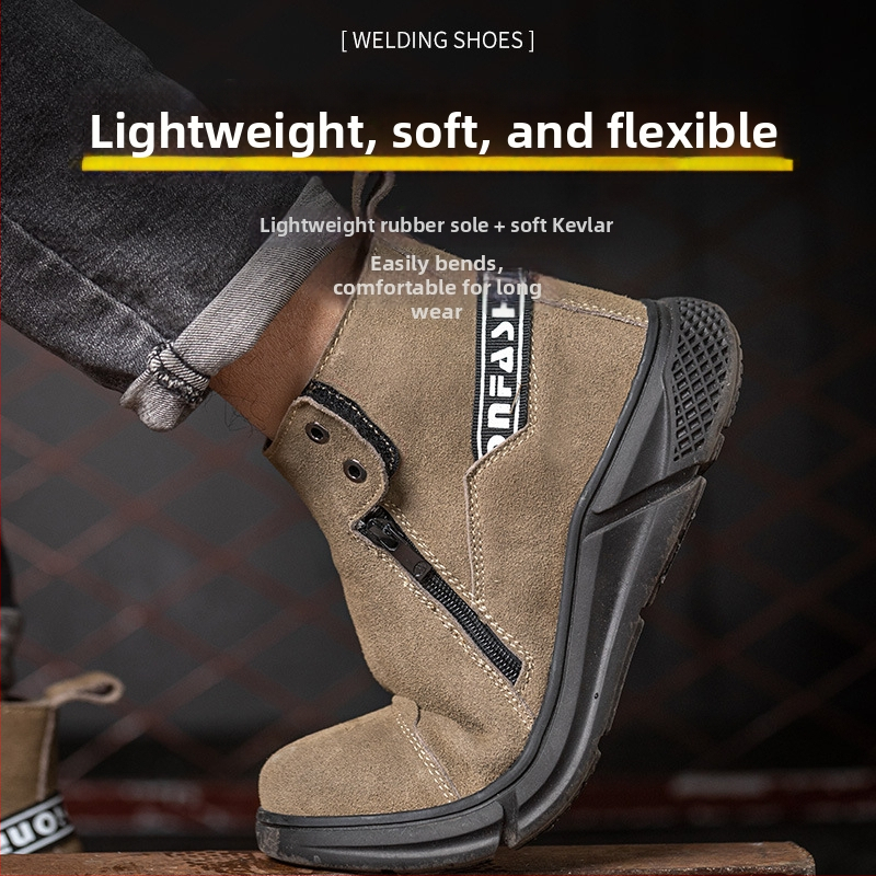 Lu Quan ochranné topánky: proti nárazu a prepichnutiu, ochrana proti perforácii, koža s fleecovou podšívkou