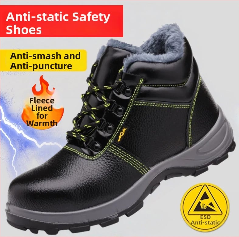 Обувки за трудова защита със стоманен нос – антиударни, антипроколни, антистатични, изолирани; материал: embossed телешка кожа + PU подметка