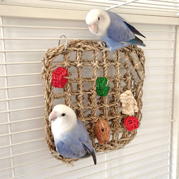 Papagáj kézzel készített szalma hálózati matrac a mászáshoz – természetes anyag, Shandong eredetű, Haili Dry márka, kis- és közepes papagájok számára, magánmárka