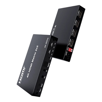 Μήτρα HDMI μεταγωγής 2x2 με ήχο, 4K60Hz, τηλεχειριστήριο