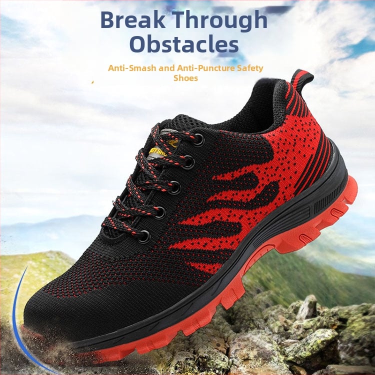 Работни обувки за безопасност с дишаща мрежеста горна част, стоманен носок, защита против пробив и удар, нископрофилни