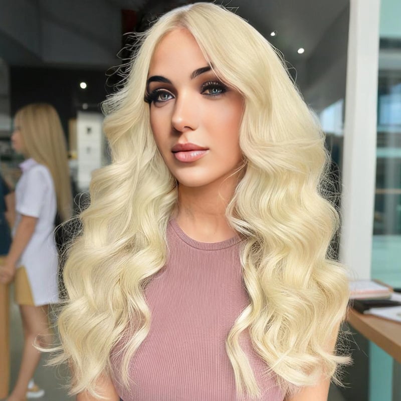 Duga kovrčava perika sa srednjom partijom, vlakna otporna na temperaturu, konstrukcija kapice s mehanizmom, prilagodljiva