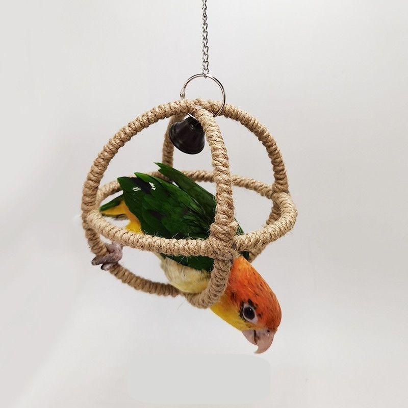 Jucărie pentru papagal cu inele suspendate și plasă de cățărare pentru mestecat și antrenament (Nu este importat; Direct de la fabrică; Sursă de export transfrontalier: Da)