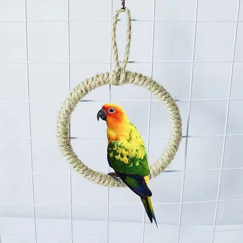 Jucărie pentru papagal cu inele suspendate și plasă de cățărare pentru mestecat și antrenament (Nu este importat; Direct de la fabrică; Sursă de export transfrontalier: Da)