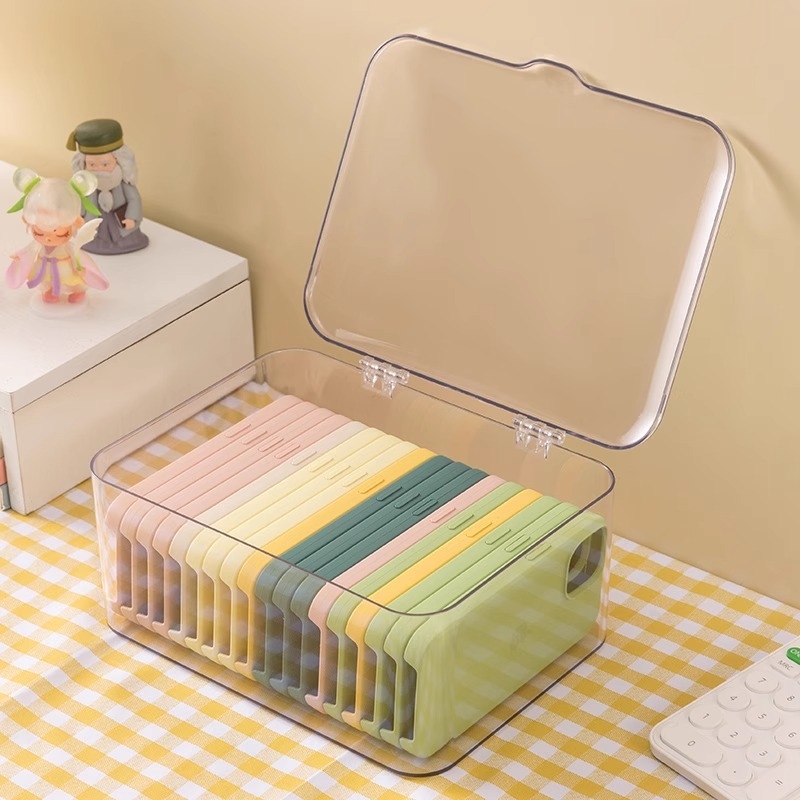 Cutie desktop de depozitare pentru husele de telefoane – protecție împotriva prafului, transparentă, plastic PS, 100% material nou