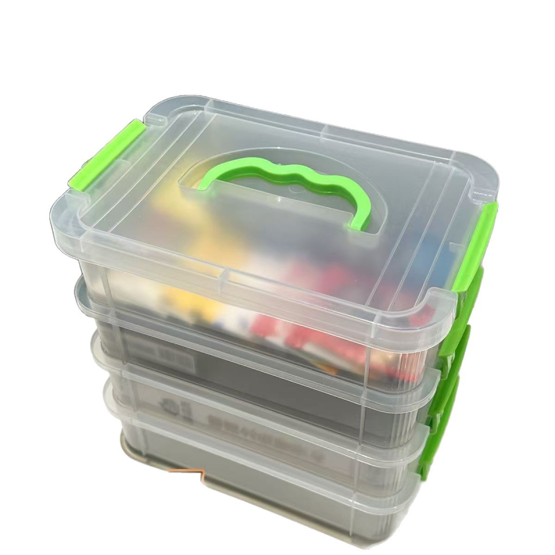 Cutie de depozitare pentru blocuri de construit, compartimente divizate, textură lemnoasă, stil japonez, 18 L, polipropilenă (PP)