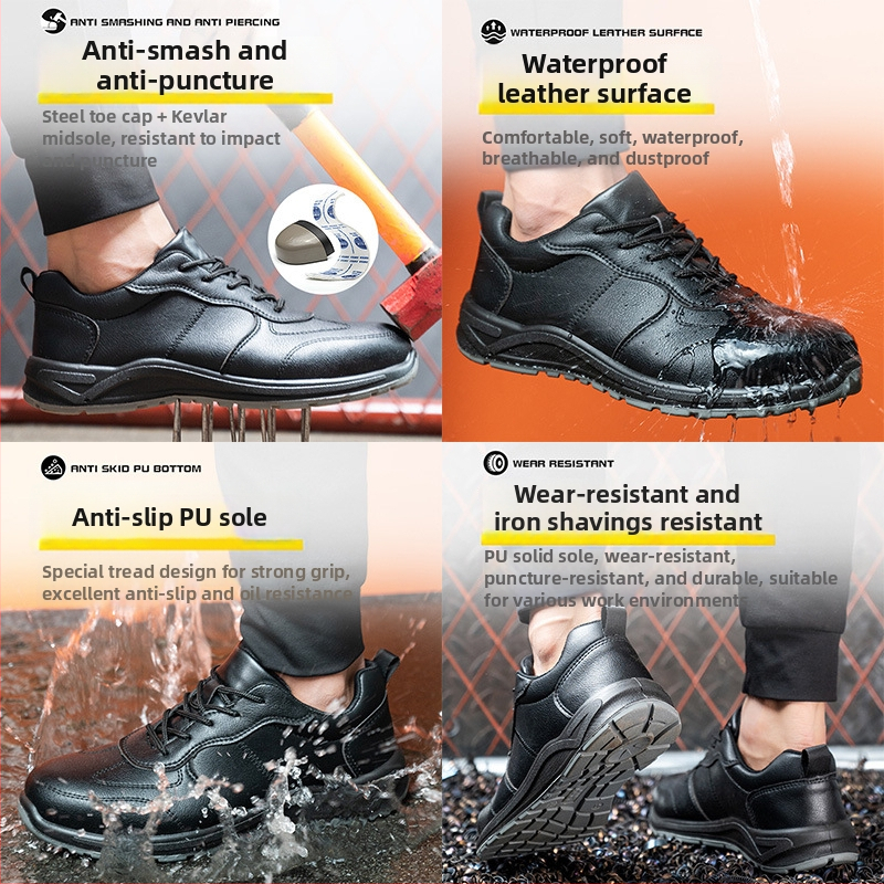Изолирани обувки за безопасност с 6KV изолация, антиударни и антипробивни, дишащи микрофибърни върхове, стоманено носче