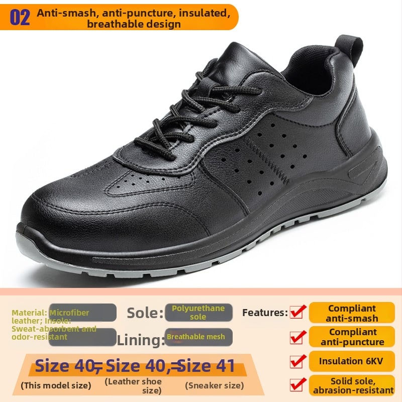 Изолирани обувки за безопасност с 6KV изолация, антиударни и антипробивни, дишащи микрофибърни върхове, стоманено носче