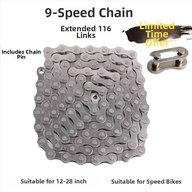 Reťaz na bicykel pre kočík a horský bicykel, jednorychlostný reťaz, s magickou prackou, 6789 úrovní variabilnej rýchlosti