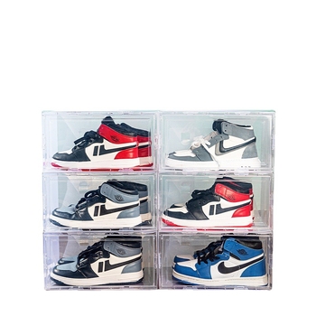 Cutie pentru pantofi cu deschidere laterală, din plastic transparent (PP), pliabilă și poate fi suprapusă, capacitate 18 L