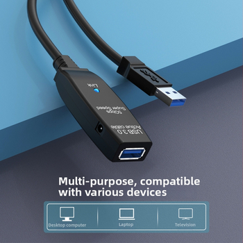 USB 3.0 predlžovací kábel samec-samica pre konferenčné kamery so zosilňovačom signálu