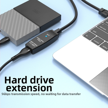 USB 3.0 predlžovací kábel samec-samica pre konferenčné kamery so zosilňovačom signálu