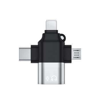 LI-TOP Z53 Háromfunkciós OTG adapter alumínium ötvözetből iPhone-hoz és Androidhoz, Type-C és USB 3.0 kompatibil