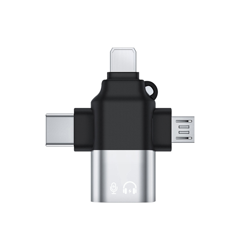 LI-TOP Z53 Háromfunkciós OTG adapter alumínium ötvözetből iPhone-hoz és Androidhoz, Type-C és USB 3.0 kompatibil