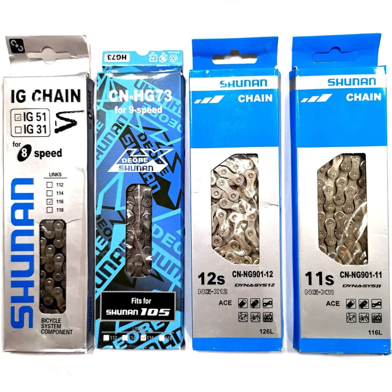 Shunan αλυσίδα ποδηλάτου 12 ταχυτήτων, ατσάλι, βήμα 12,7, τμήμα 116