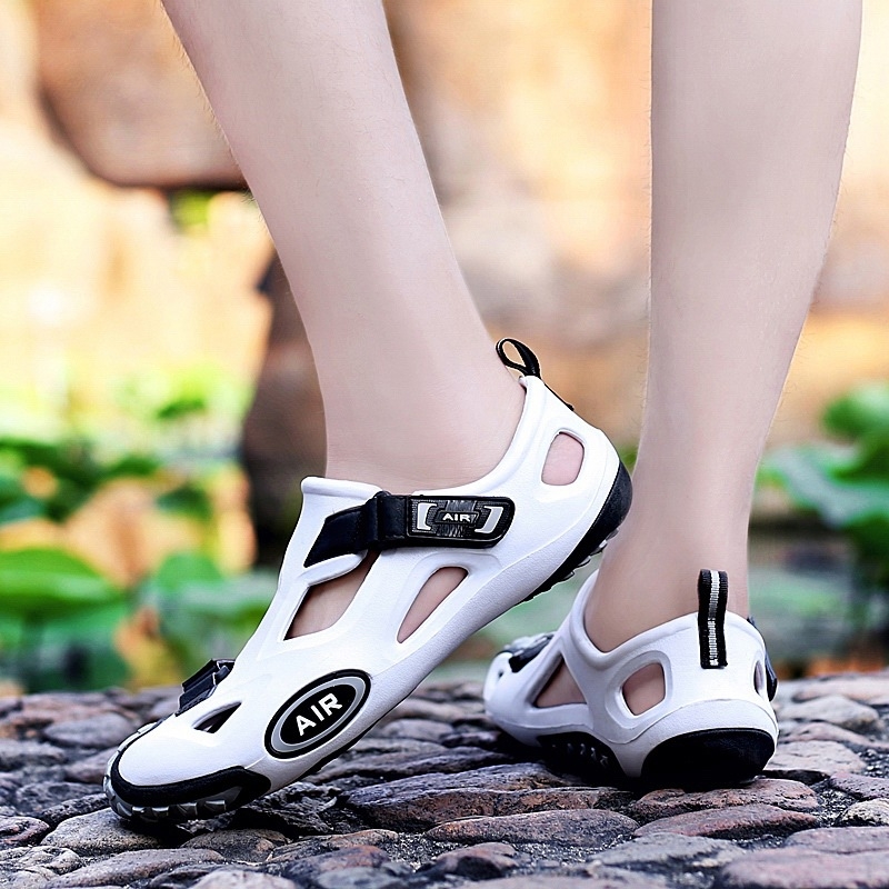 Pantofi EVA pentru plajă bărbați, închidere Velcro — respirabili, impermeabili, antiderapante, talpă TPR, pentru drumeții în aer liber