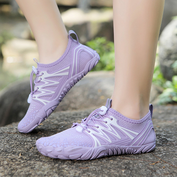 Felnőtt Vízi Túracipő – Hálós Belsővel, Elasztikus Felsőrésszel, Természetes Gumi Talppal, Gumírozott Középtalppal – Strandhoz, Átúszáshoz és Túrázáshoz