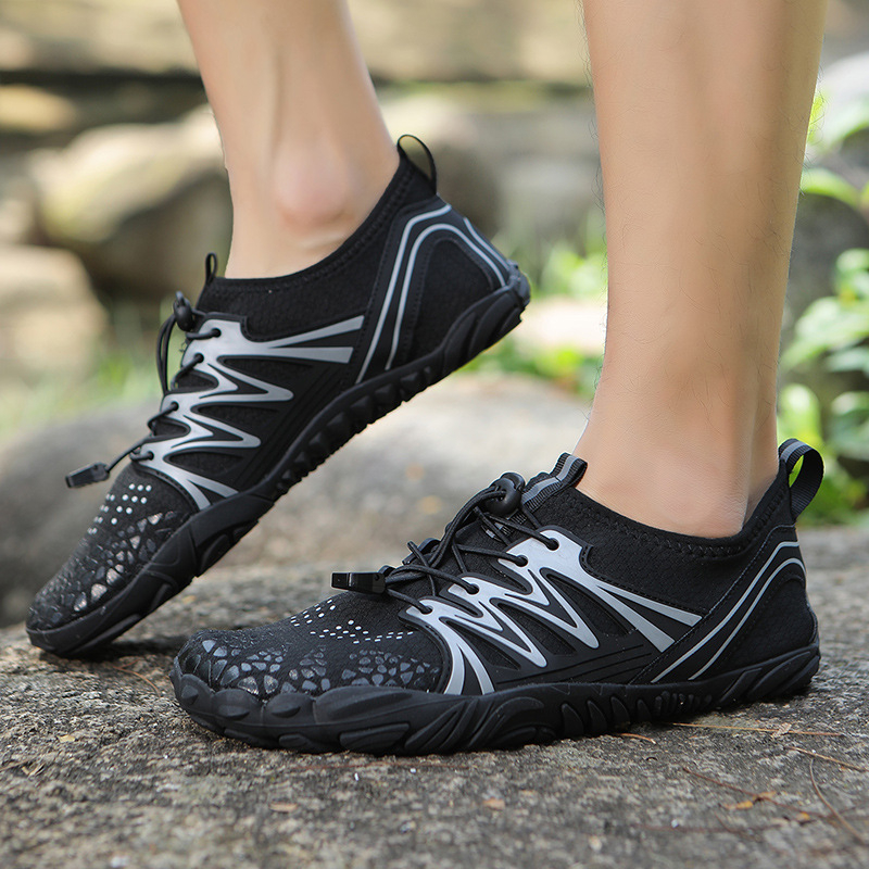 Felnőtt Vízi Túracipő – Hálós Belsővel, Elasztikus Felsőrésszel, Természetes Gumi Talppal, Gumírozott Középtalppal – Strandhoz, Átúszáshoz és Túrázáshoz