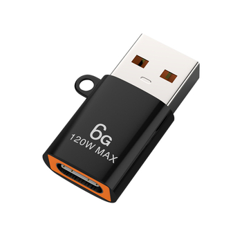 Convertor USB către Type-C OTG, carcasă metalică, 120W putere, încărcare rapidă 6G, pentru telefoane mobile și PC-uri