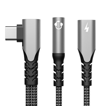 Type-C 2-u-1 audio i napajanje adapter s 3,5 mm, Yinhe BL-40, kompatibilan s Type-C uređajima