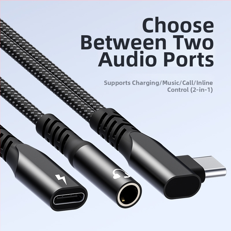Type-C 2-u-1 audio i napajanje adapter s 3,5 mm, Yinhe BL-40, kompatibilan s Type-C uređajima