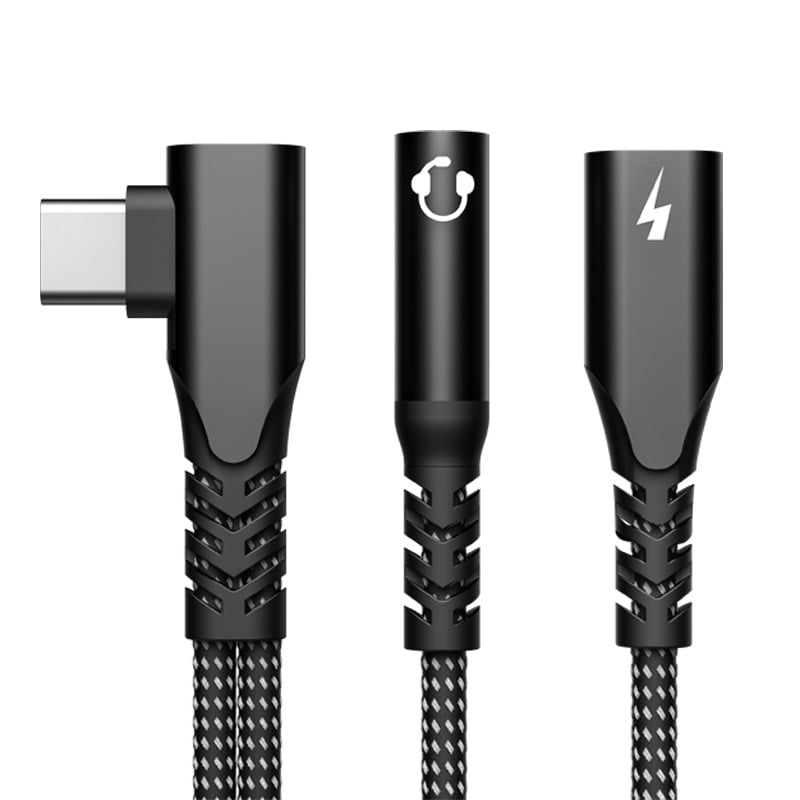Type-C 2-u-1 audio i napajanje adapter s 3,5 mm, Yinhe BL-40, kompatibilan s Type-C uređajima