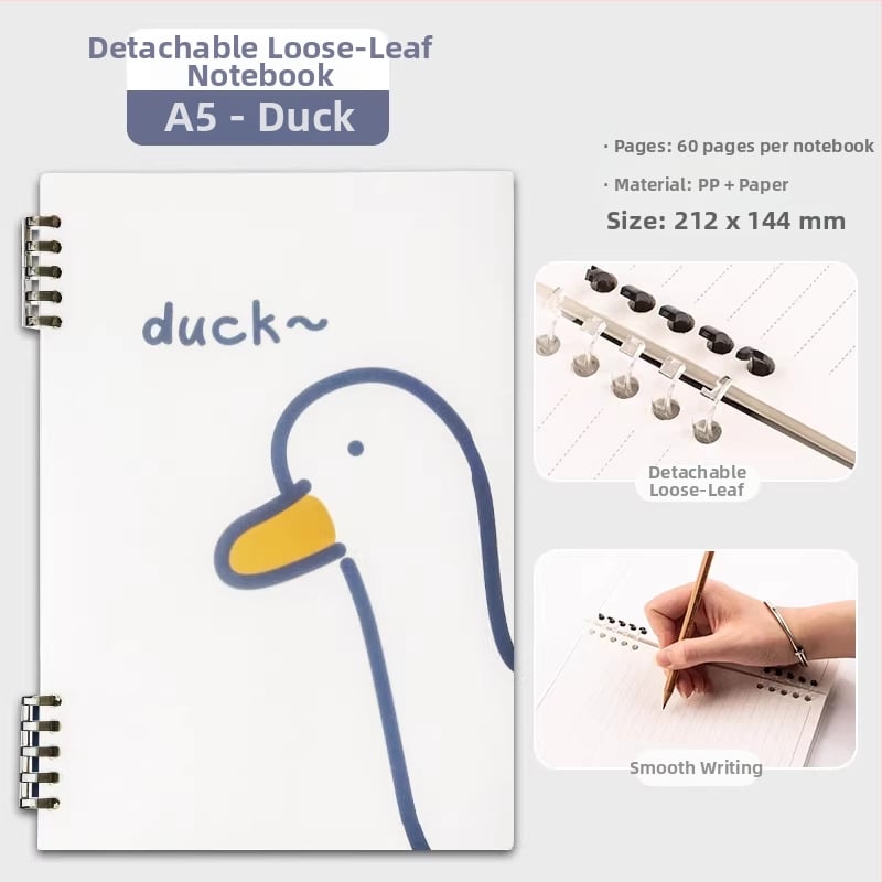 Qiaoguan тетрадка с PP корица, разлепени листове, линеен формат, хартия от дървесен пулп 80 g/m²