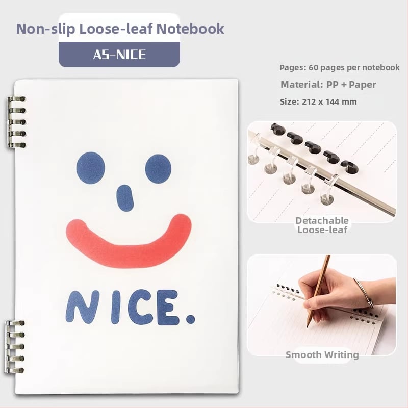 Qiaoguan тетрадка с PP корица, разлепени листове, линеен формат, хартия от дървесен пулп 80 g/m²