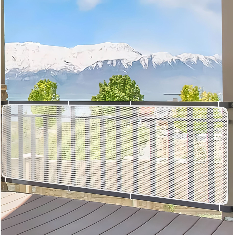 Sigurnosna mreža za stepenice i balkon, ojačana, za kućne ljubimce i djecu, s kabelskim vezicama. Marka Anleju.